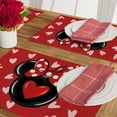 thumbnail image 5 of Valentine''s Day Cartoon Mouse Placemats Set of 4, Red Black Love Hearts Polka Dots Bow Holiday Dining Table Place Mats, Anniversary Wedding Kitchen Decor Home Decoration 12 x 18 Inch, 5 of 5