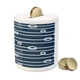 thumbnail image 3 of Navy Blue Piggy Bank, Horizontal Marine Knots Ropes Undone Bowline Sailor Sailing Theme, Ceramic Coin Bank Money Box for Cash Saving, 3.6" X 3.2", Blue and White, by Ambesonne, 3 of 4