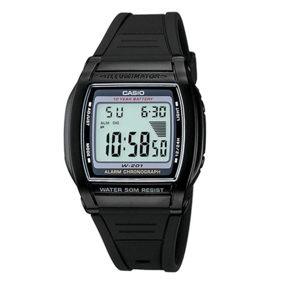 Reloj CASIO W-201-1AVCF Illuminator Cronógrafo-Negro negro 36 mm