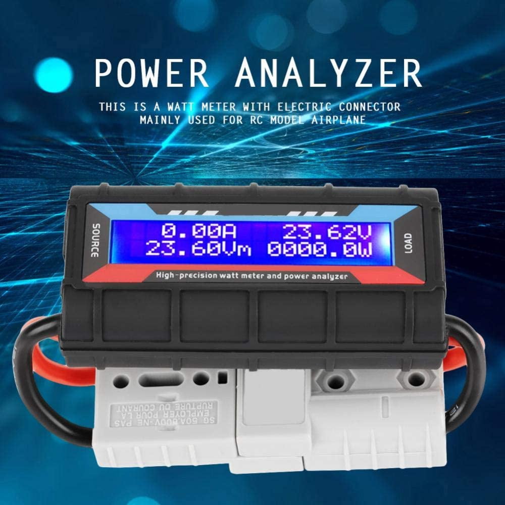 Wind Power 130A 4.8V~60V High Precision Watt Meter Voltage Amp Meter Power Analyzer Checker Analyzer Performance Monitor with LCD Screen for RC Battery Solar