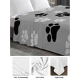 thumbnail image 6 of Pet Paw Printed King Size Flat Sheet, Wrinkleproof & Fadeproof Cooling Flat Bed Sheet Only, Modern Black Grey Watercolor Dog Claws Breathable Soft Bedding Top Sheets 105 x 98 Inches, 6 of 8