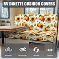 thumbnail image 4 of XYZCANDO Sunflower Pumpkin RV Dinette Cushions Stretchable Camper Decor Washable Sofa Covers for 2 Cushion Couch Universal Furniture Covers for Sofa and Loveseat, 4 of 7