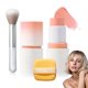 thumbnail image 1 of Colorete en barra en crema con brocha y esponja de maquillaje Barra de maquillaje en crema múltiple resistente al agua Rubor múltiple 2 en 1 ligero y duradero para mejillas, tinte de labios y sombra d, 1 of 1