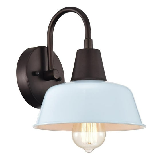 Chloe Lighting CH2D701LB09-WS1 9 in. Ironclad Industrial 1 Light Indoor Wall Sconce, Oil Rubbed Bronze