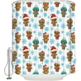 thumbnail image 2 of Christmas Shower Curtain Merry Christams Cute Gingerbread Man Snowflake Christmas Shower Curtains for Bathroom Decor For Christmas Decoration Bath Curtains Sets with Hooks Small Stall 36" x 72", 2 of 6