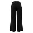 thumbnail image 5 of Comdrip Pants for Women Trendy Fashion Women Loose Solid Color Casual Wide Leg Pants Cotton Trousers Womens Flowy Pants Black L, 5 of 9