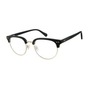 True Religion Men's Round Eyeglasses, TRU T008, Black, with Case