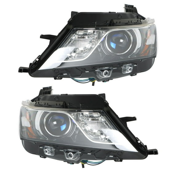 SEBLAFF Left and Right Projector Headlights Black Housing Clear Lens Headlamps Assembly Repalcement for 2015-2019 Impala Halogen Model Only
