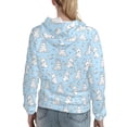 thumbnail image 7 of Lsque Rabbit And Bird Pattern Casual Women's Hoodie,Hooded Sweatshirt with Kangaroo Pocket,Pullover Hoodie with Eye-catching Drawstrings-Large, 7 of 7