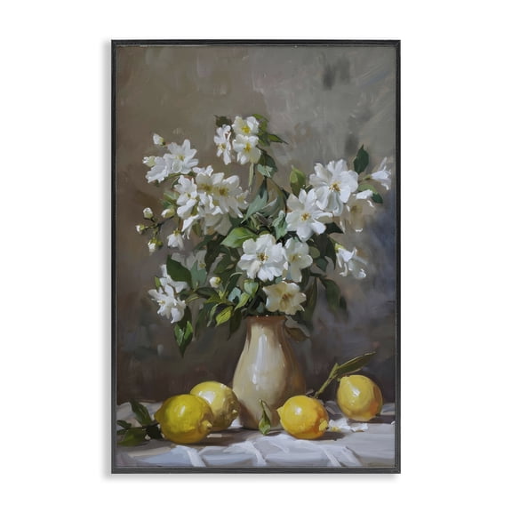 Stupell Industries Floral Lemons Still Life Black Framed Giclee Art design by LSR Design Studio, 18 x 12