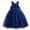 Navy Blue, variant on Girl Tulle Tutu Gown Flower Girl's Sleeveless Lace Princess Dresses with Big Bowknow Party Ball Tulle Pageant Gowns for Wedding, Birthday - 3-12T