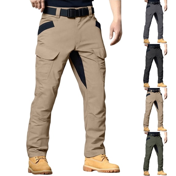 Mens Cargo Pants Tactical Ripstop Combat Trousers Lightweight Outdoor Work Hiking Pants Khaki S