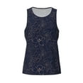 thumbnail image 4 of Fotbe Navy Dark Blue Pattern Men's Quick Dry Workout Tank Top Gym Muscle Tee Fitness Bodybuilding Sleeveless T Shirt Breathable Workout Shirt-3X-Large, 4 of 9