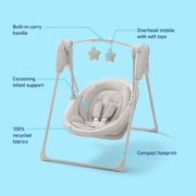 Graco Slim Spaces Compact Baby Swing, Tate White