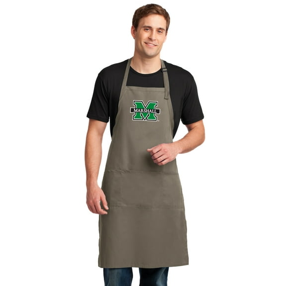 LARGE Marshall Mens Apron or Womens Marshall University Aprons Barbecue Tailgating Kitchen or Grilling Extra Long