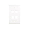 thumbnail image 2 of Tripp Lite N042-001-04-WH White Keystone Faceplate - 4 Ports, 2 of 6