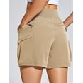 thumbnail image 3 of Women's Cargo Hiking Shorts for Camping Travel Outdoor Athletic with Zipper Pockets Quick Dry Water Resistant Summe Dark Khaki XXL, 3 of 7
