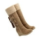 thumbnail image 2 of Botas altas de mujer, con suela antideslizante, con borlas, para nieve de invierno (marrón, talla 36), 2 of 7