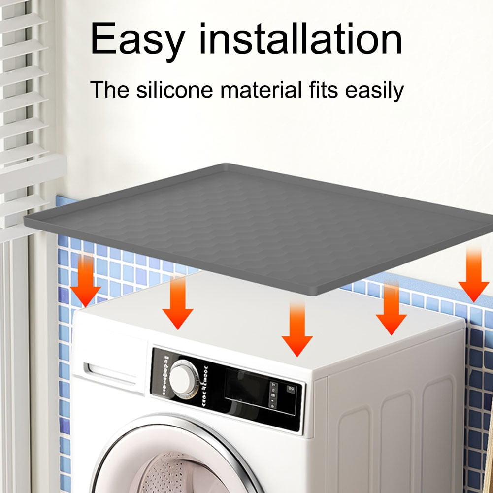 Fridge Silicone Mat with Raised Edge,Under Refrigerator Mat,Protect Carpet