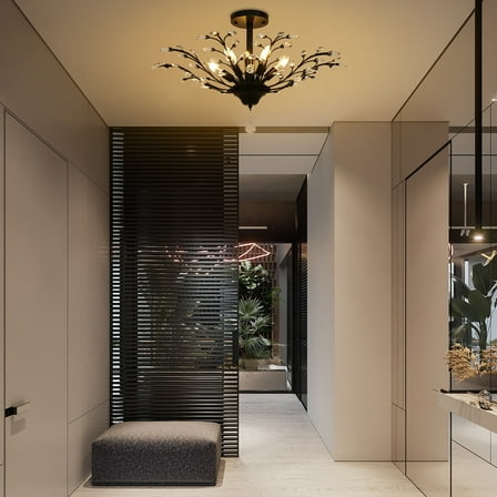 Dwellnix Vintage Crystal Chandelier Branches Ceiling Light Pendant Lamp Fixture 5 Light