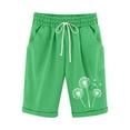 thumbnail image 2 of Sentmoon Women Shorts with Print Summer Women Athletic Shorts Drawstring High Waist Loose Fit Oversized Shorts Women Hawaiian Fashion for Outdoor and Travel Green M, 2 of 4