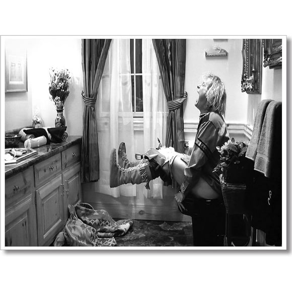 AEFER Black and White Comedy Movies Bathroom Pictures Canvas Print Wall Decor