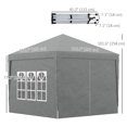 thumbnail image 3 of Outsunny 10'x10' Outdoor Pop Up Party Tent with Carrying Bag Light Grey, 3 of 10