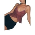 thumbnail image 3 of Women's Y2K Spaghetti Strap Crop Top Ruffle Mesh Sheer Sexy Backless Sleeveless Camis Going Out Tank Top, 3 of 6