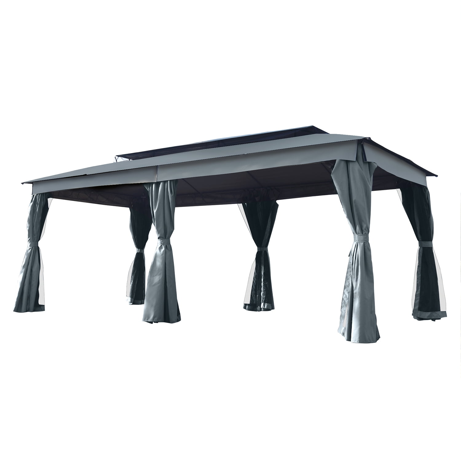 Kadyn 110x220" Gazebo, Waterproof Tent for Outdoor, Patio, Yard, Deck, Garden, Outdoor Party Tent with Double Top Design and Zipper Design, Gray Kadyn 110x220" Gazebo, Waterproof Tent for Outdoor, Patio, Yard, Deck, Garden, Outdoor Party Tent with Double Top Design and Zipper Design, Gray