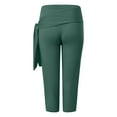thumbnail image 4 of TTUHYWXI Capri Pants for Women Stretch Tummy Control High Waist Workout Yoga Pants Soft Comfy Lounge Pant Casual Capris Slacks (Dark Green, S), 4 of 4