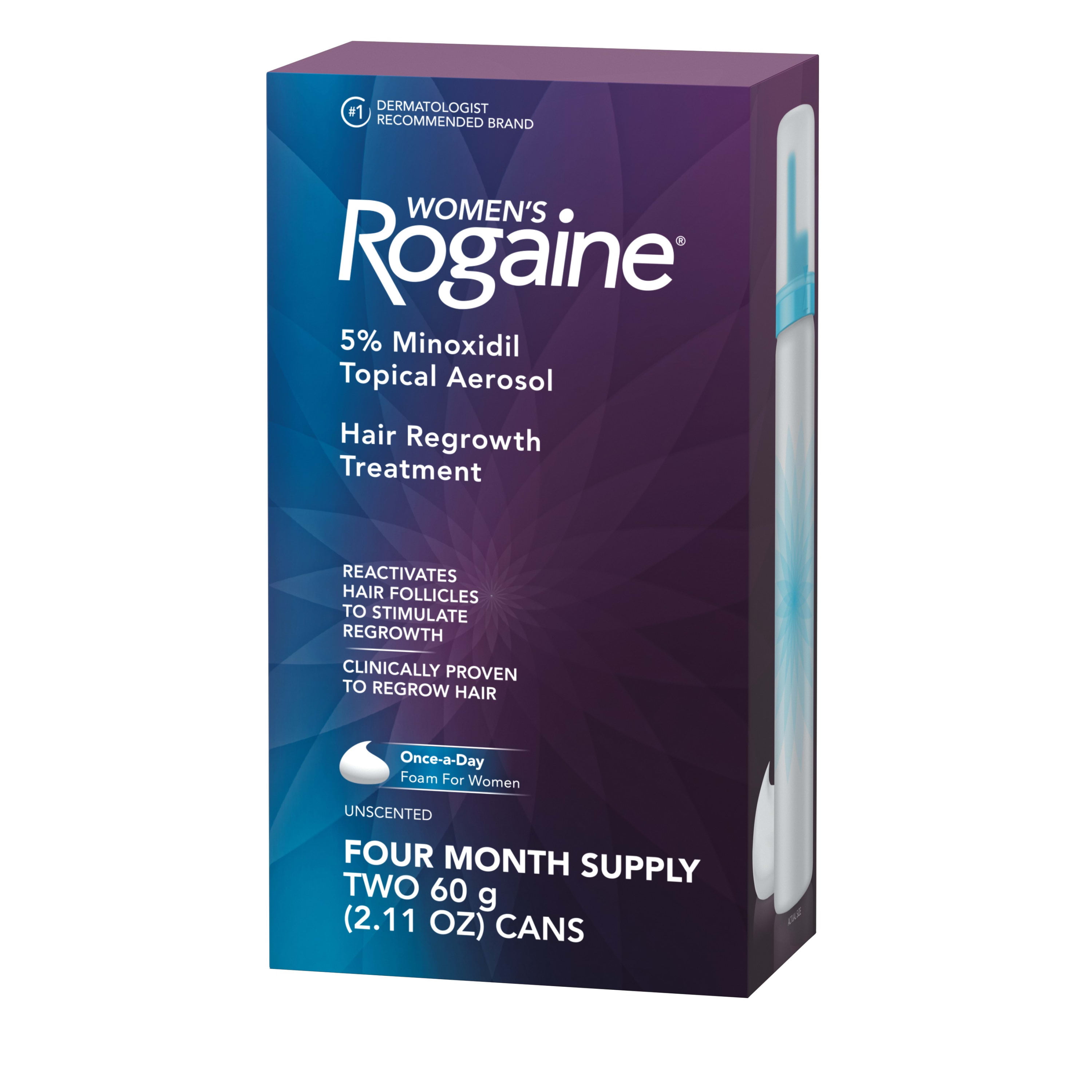 Biprodukt tiger tjære ROGAINE Women's 5% Minoxidil Foam Hair Loss & Regrowth Treatment, 4-Month  Supply, 2.11 oz - Walmart.com