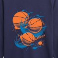 thumbnail image 3 of Instant Message - Paint Splatter Basketballs Long Sleeve Graphic T-Shirt, 3 of 6