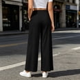 thumbnail image 6 of Sevevn Women’s Elastic High-Waisted Tiered Hem Palazzo Pants Flowy Wide Leg Casual Trousers with Side Pockets, 6 of 7