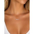 thumbnail image 4 of KeyStyle Sidways Cross Pendant Necklace for Women Faith Jewelry Christian Christmas Birthday Gifts for Her Mom Wife Ideas, 4 of 10