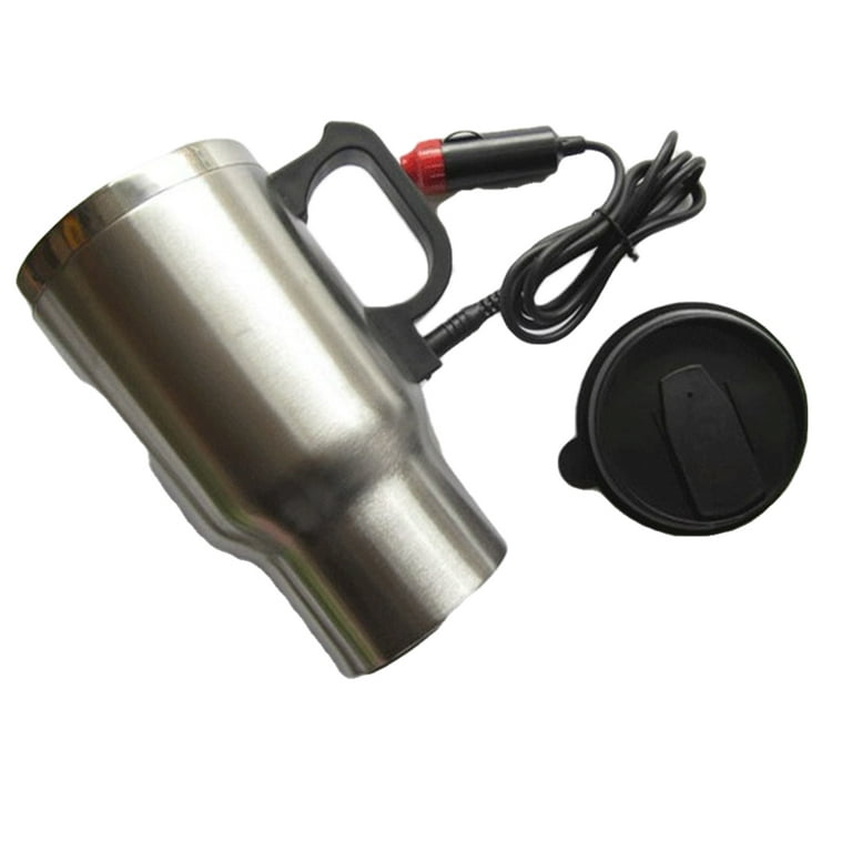 Funchic Heated Travel Mug Electric Coffee Mug Warmer 12V Thermos Cup  Intelligent Travel Mug with Temperature Control for Car.