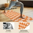 thumbnail image 4 of Orange and White Wavy Checkerboard Pattern Hot Yoga Mat Towel Non Slip for Hot Yoga - Quick-Drying Yoga Mat Cover with 4 Corner Pockets with Travel Bag - Hot Yoga Towel Non Slip 70"x26", 4 of 6