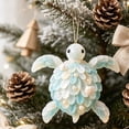 thumbnail image 4 of DIY Sea Glass Style Christmas Tree Art Kit, 3D Acrylic Christmas Ornament Hanging Pendant Craft, Coastal Holiday Tabletop Decor Gift, 4 of 6