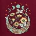 thumbnail image 6 of Wild Bobby I Only Told The Moon, Moon Phases Daisies and Butterflies Vintage Men Tee, Maroon, 3X-Large, 6 of 6