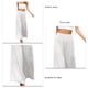 thumbnail image 3 of Pantalones largos de mujer cintura alta pierna ancha cintura elástica Color puro transpirable cómodos pantalones sueltos para citas diarias, 3 of 5