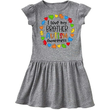 

Inktastic I Love my Brother Autism Awareness Gift Toddler Girl Dress