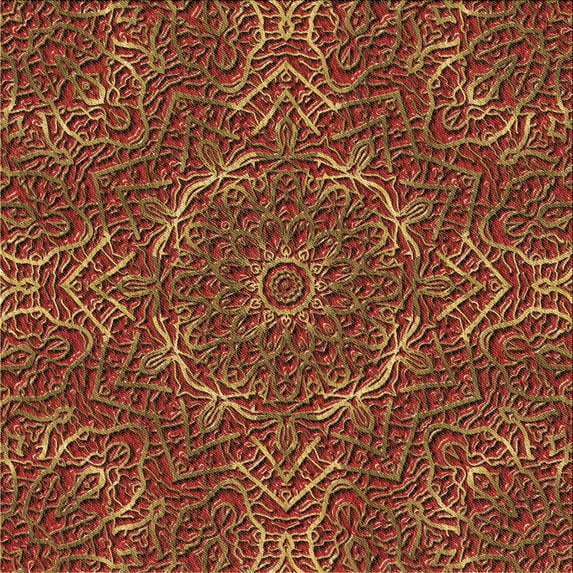 Ahgly Company Indoor Square Patterned Tomato Sauce Red Area Rugs, 5' Square