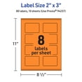 thumbnail image 6 of Avery Printable Rectangle Labels, Bright Orange, 2" x 3", 80ct, 6 of 11