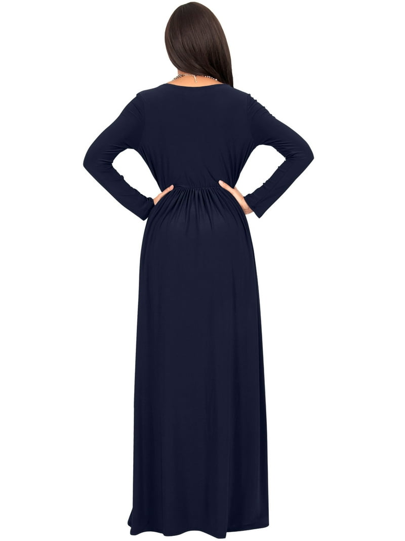 KOH KOH Long Sleeve Modest Fall Winter Evening Flowy Empire Waist Full Floor Length Cocktail Formal Tall Maxi Dress For Women Gown Abaya Dark Navy Blue X-Large US 14-16 GMD001 - Walmart.com KOH KOH Long Sleeve Modest Fall Winter Evening Flowy Empire Waist Full Floor Length Cocktail Formal Tall Maxi Dress For Women Gown Abaya Dark Navy Blue X-Large US 14-16 GMD001 - Walmart.com