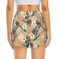 thumbnail image 4 of Uemuo Tropical Leaves Flower Pattern Women's Athletic Shorts High Waisted Running Shorts with Liner Pockets Gym Elastic Workout Shorts-Medium, 4 of 9