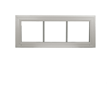 Double Pane Transom Window 30" x 10" with Grids Vinyl Window Argon Gass DP50 Non-Opening Low-E Glass