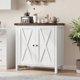 thumbnail image 1 of QinaQin Aparador buffet estilo farmhouse con 2 puertas y repisa ajustable, credenza compacta para almacenamiento en sala, cocina o comedor, 1 of 9