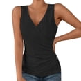thumbnail image 2 of Gibobby Sexy Slim Color Sólido Cuello En V Camiseta Diseño Simple Y Exquisito(Negro,G), 2 of 4