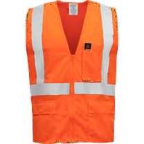 Ironwear 1284 Class 2 Flame-Retardant Safety Vest w/ Zipper & 5 Pockets