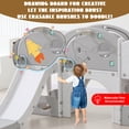 thumbnail image 3 of Shengchao Trade 12 in 1 Toddler Slide , Astronaut Themed  for Baby Slide Toddlers Aged 1-3, with Astronaut,Telescope, Basketball Hoop and Ring Toss, Toddler Playset Gray Combo, 3 of 15