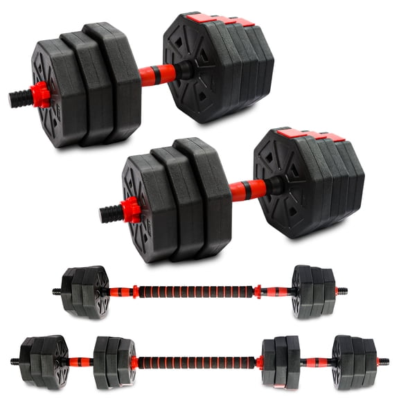 Adjustable Dumbbells Weight Dumbbell Weights Exercise & Fitness Equipment, 44lbs Free Weights Dumbbells, 3 in1 Weight Set Dumbbell, Barbell, Push-up, Fitness Exercises for Home Gym Suitable Men/Women